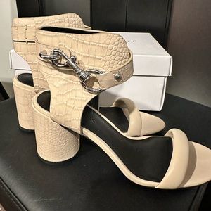 Rebecca Minkoff sandals, exotic leather, clay, size 8.
